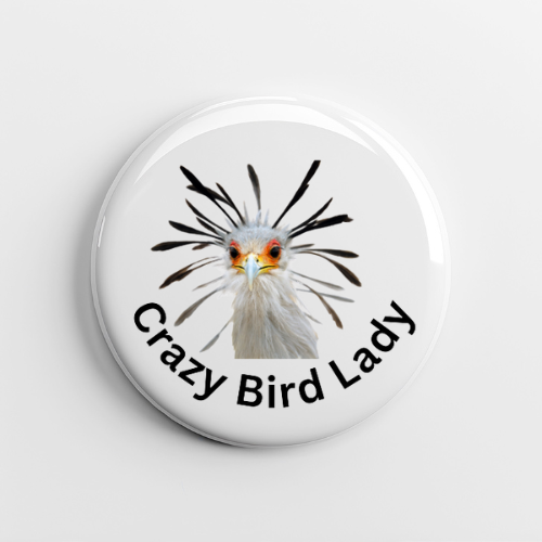 Crazy Bird Lady Button